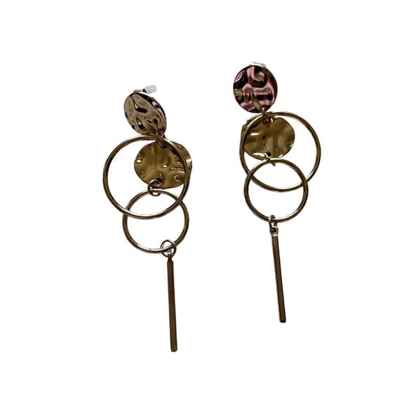 Womens/Teen Coin Style Long Necklace and Dangle Earrings Gold Tone - Picture 3 of 5